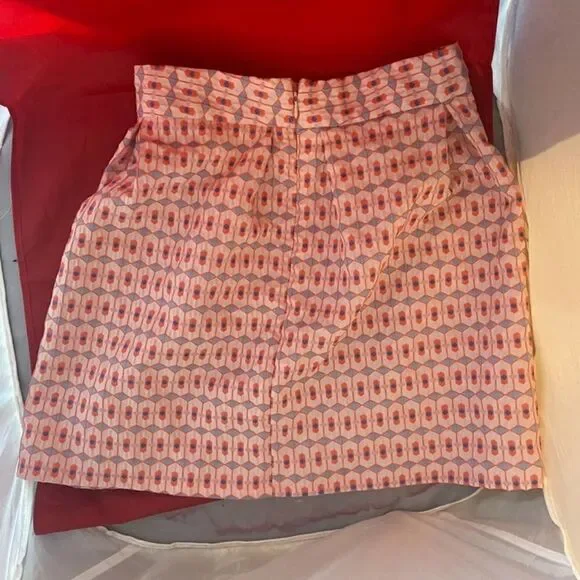 Twee Blue Rain Skirt Geometric Mini Pink Pleated Women Size Medium - Picture 5 of 6